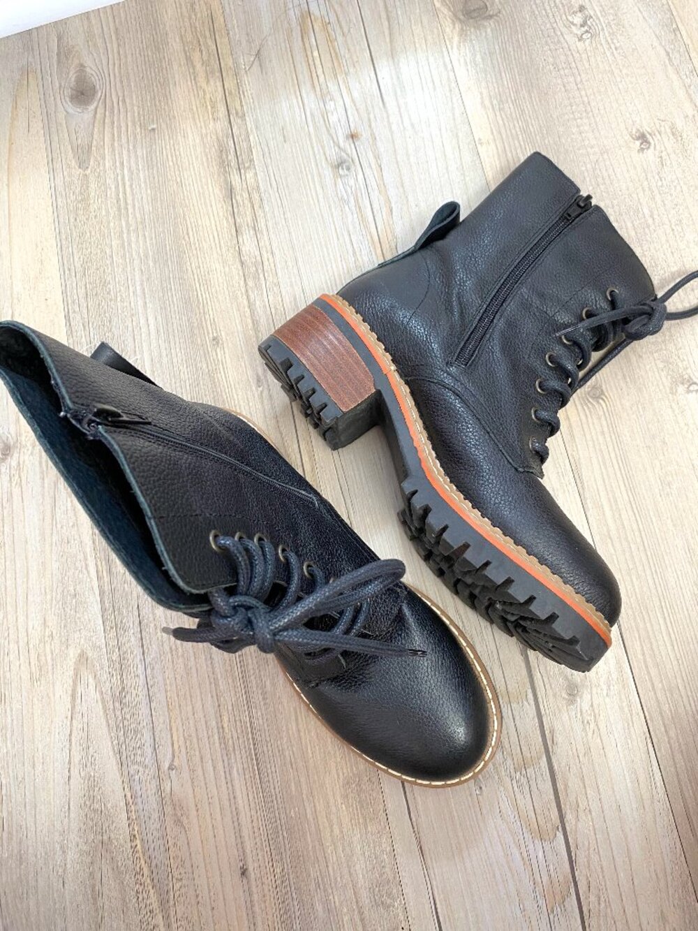Bertuchi Black Leather Combat Boots - Size 37